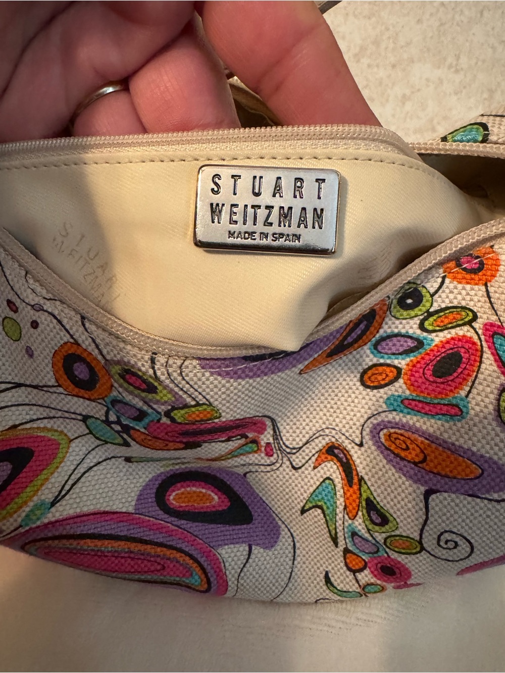 Stuart Weitzman hobo Y2K Abstract Shoulder Bag made in Spain - Picture 9 of 11